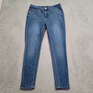 Seven7 Jeans Womens 10 Blue‎ Denim Tummyless High Rise Skinny Distressed Stretch